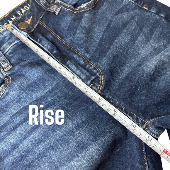 American Eagle Next Level Stretch Super Hi Rise Jegging Jeans Distressed Womens - Picture 9 of 10